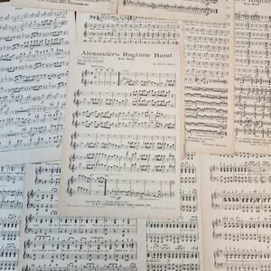 Alexander's Ragtime Band Sheet Music Antique Piano Drums Flute Bass Banjo Sax